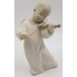 Lladro Porcelain Figure. A Chinese Angel Playing the Violin. 16cm tall