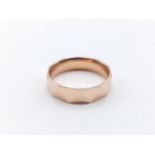 18CT ROSE GOLD BAND RING DIAMOND, WEIGHT 5G SIZE O