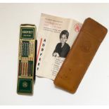 Vintage Addfeet Junior machine. With instructions and original leather pouch. 17cm in length.