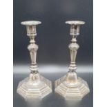 A Pair of Silver Candlesticks in Art Deco Style 23cms tall 1.6kg