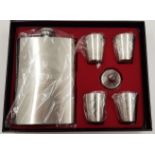 New Un-used Hip Flask set with Royal Marines Logo