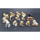 A Selection of 15 Ceramic miniature Wade ANIMAL FIGURINES.