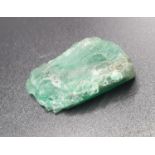 27.69Cts Natural Rough Emerald. IDT certified