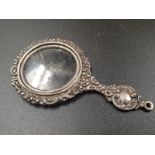 Antique Ornate Hand Mirror Pendant. 7cm. 19.89g