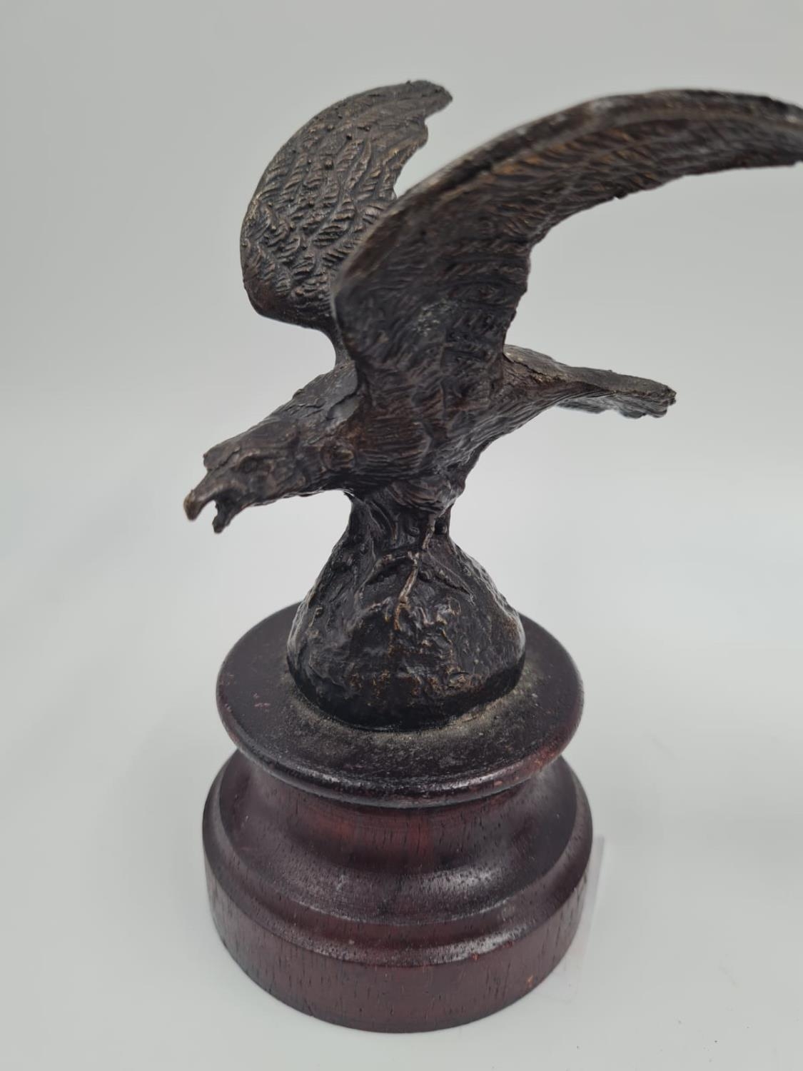 A Pair of 20th century Spelter-Bronze Eagle and Camel. 13cm tallest piece. - Image 2 of 5