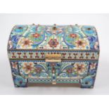 An Antique Russian Silver-Gilt and Enamel Trinket Box. Of Rectangular form with hinged lid and