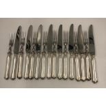 Mappin and Webb vintage silver plate COCKTAIL / DESSERT CUTLERY SET. Sixteen pieces in total.