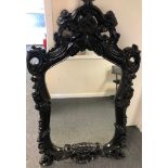 Large vintage mirror with black ornamental around size 138x82cm