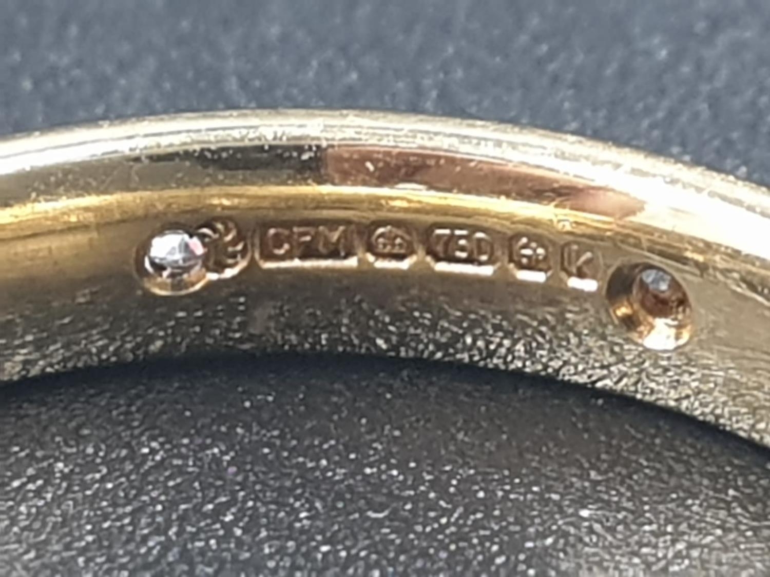 18CT YELLOW GOLD DIAMOND BAND RING, WEIGHT 3.5G AND SIZE K - Image 3 of 4