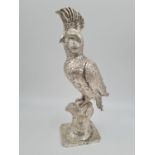 AN ANTIQUE 19TH CENTURY LARGE GERMAN SILVER CORPORATION CUP SHAPED AS A COCKATOO CIRCA 1900 (
