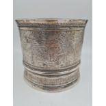 A 19th Century Burmese Silver Nut Container. Elegantly decorated with repousse work. 1100g. No