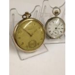 Vintage Silver POCKET WATCH & x1 other Rolled Gold POCKET WATCH. Both working, but no guarantees.
