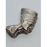 Novelty Islamic Silver Pill Box. In the form of Egyptian Nefertiti. 5.1 cm. 29g