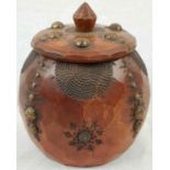 Vintage Chinese Wooden Hand-Carved Jewellery/Trinket Box. Ornate Decoration - 13cm tall.