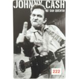 A 20 X 30cms METAL WALL ADVERT FOR JOHNY CASH AT SAN QUENTIN.