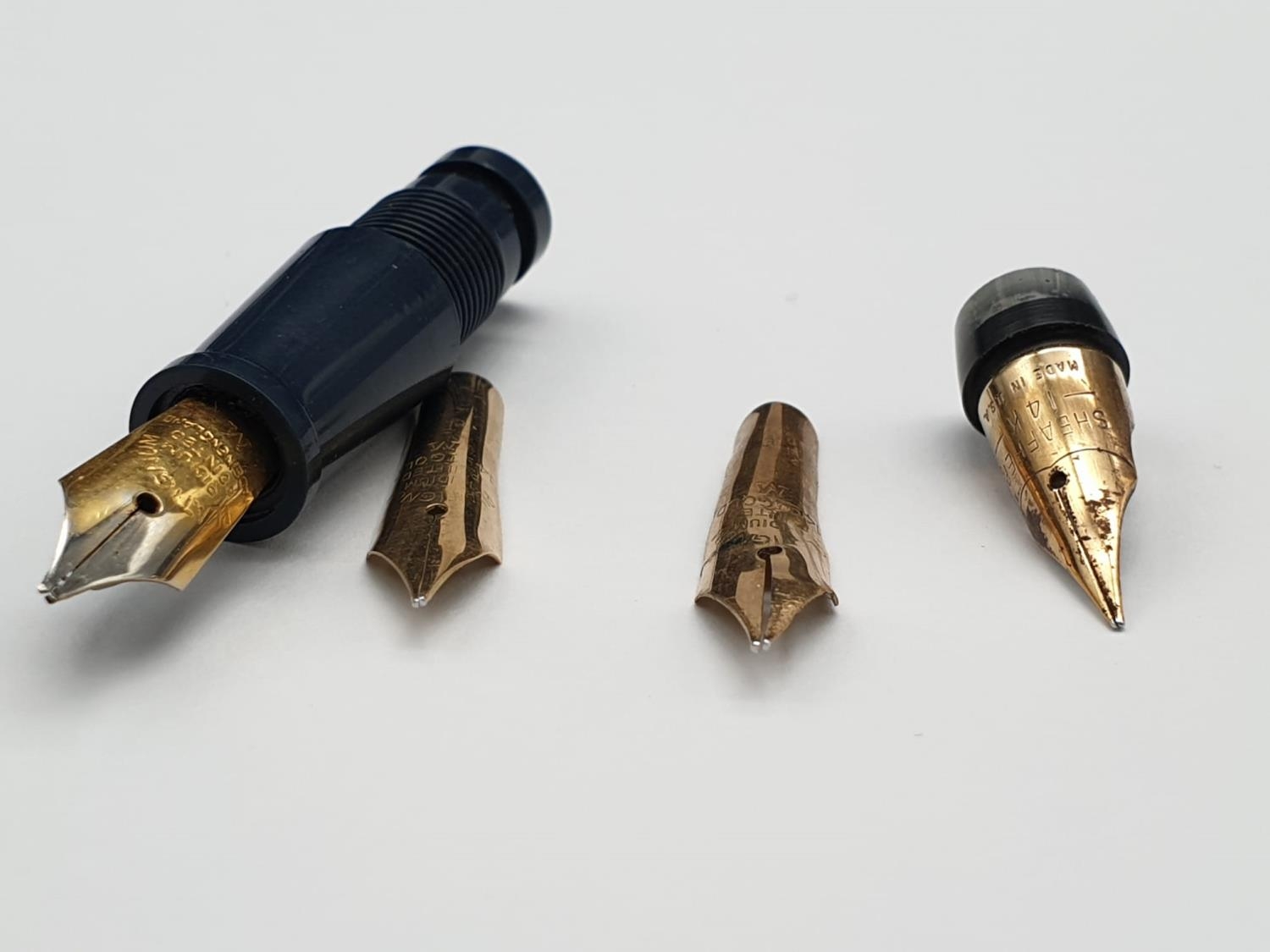 Four 14K Yellow Gold Fountain Pen Nibs. - Image 2 of 8