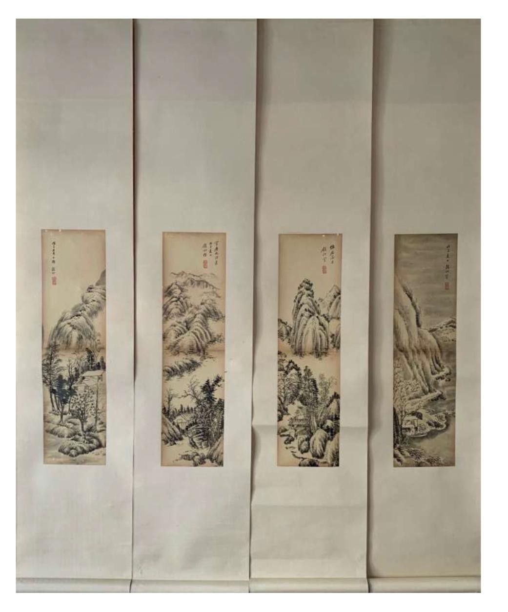 Landscape: Imitates Wang Hui's style. Chinese ink on paper scroll. Attribute to Wu Jingting. 49.