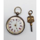Antique W.Sharp of London (West Ham) Small Pocketwatch. In working Order - Comes with Key. 3cm