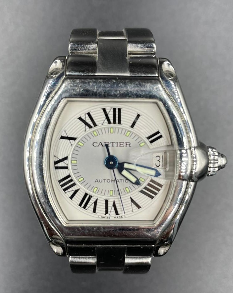 Cartier Roadster Stainless Steel watch white face 08 Medium