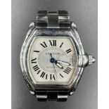 Cartier Roadster Stainless Steel watch white face 08 Medium