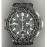 Hublot Big Bang chronometer watch black face and skeleton back