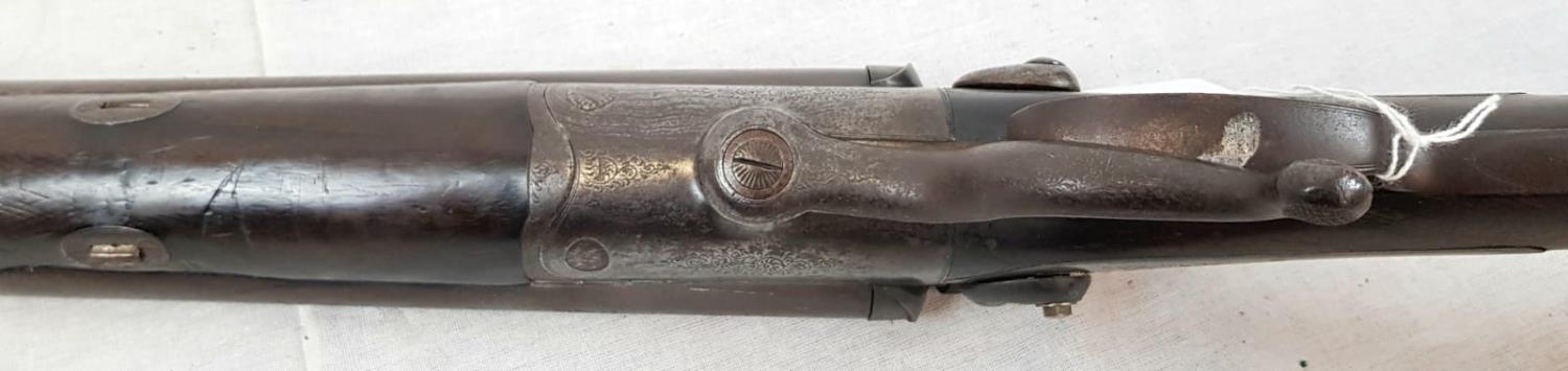 A DEACTIVATED DOUBLE BARRELLED SHOTGUN CIRCA 1860 FROM GRAHAMS OF INVERNESS . ONE HAMMER IN NEED - Image 8 of 8