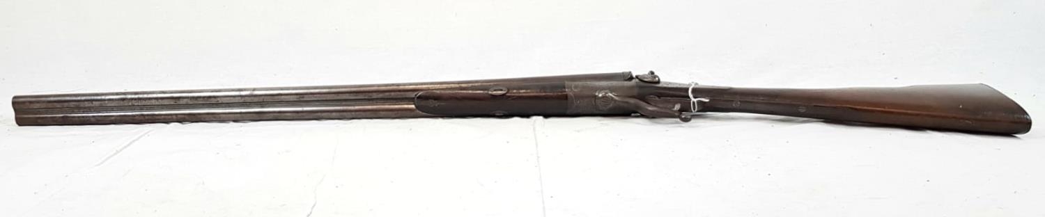 A DEACTIVATED DOUBLE BARRELLED SHOTGUN CIRCA 1860 FROM GRAHAMS OF INVERNESS . ONE HAMMER IN NEED - Image 3 of 8