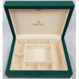 Large Original Rolex Jewellery and Watch Box. Two Layers. Cream Felt Interior - 24 x 17cm. Green