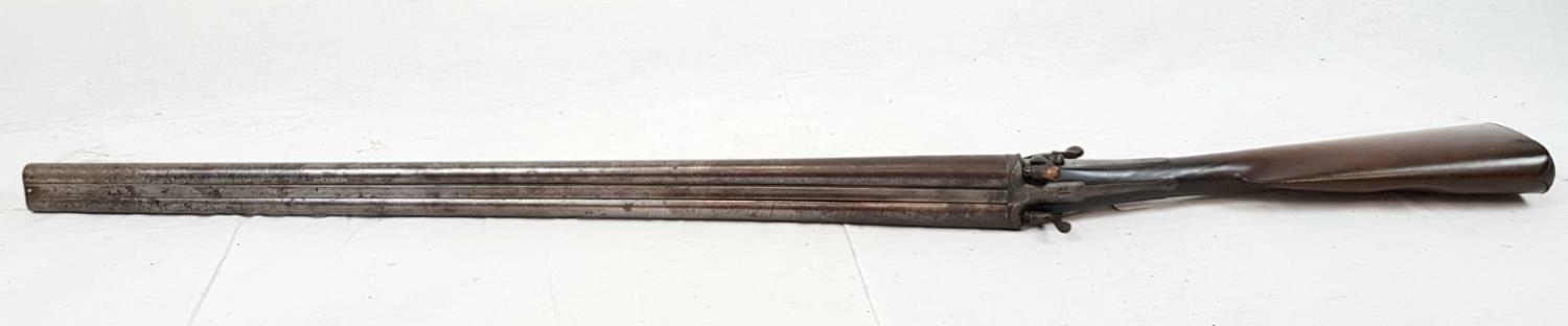 A DEACTIVATED DOUBLE BARRELLED SHOTGUN CIRCA 1860 FROM GRAHAMS OF INVERNESS . ONE HAMMER IN NEED - Image 2 of 8