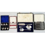 4 Exceptionally made Silver Plate Sets of Different Cutlery and Utensils. Including: Walker and