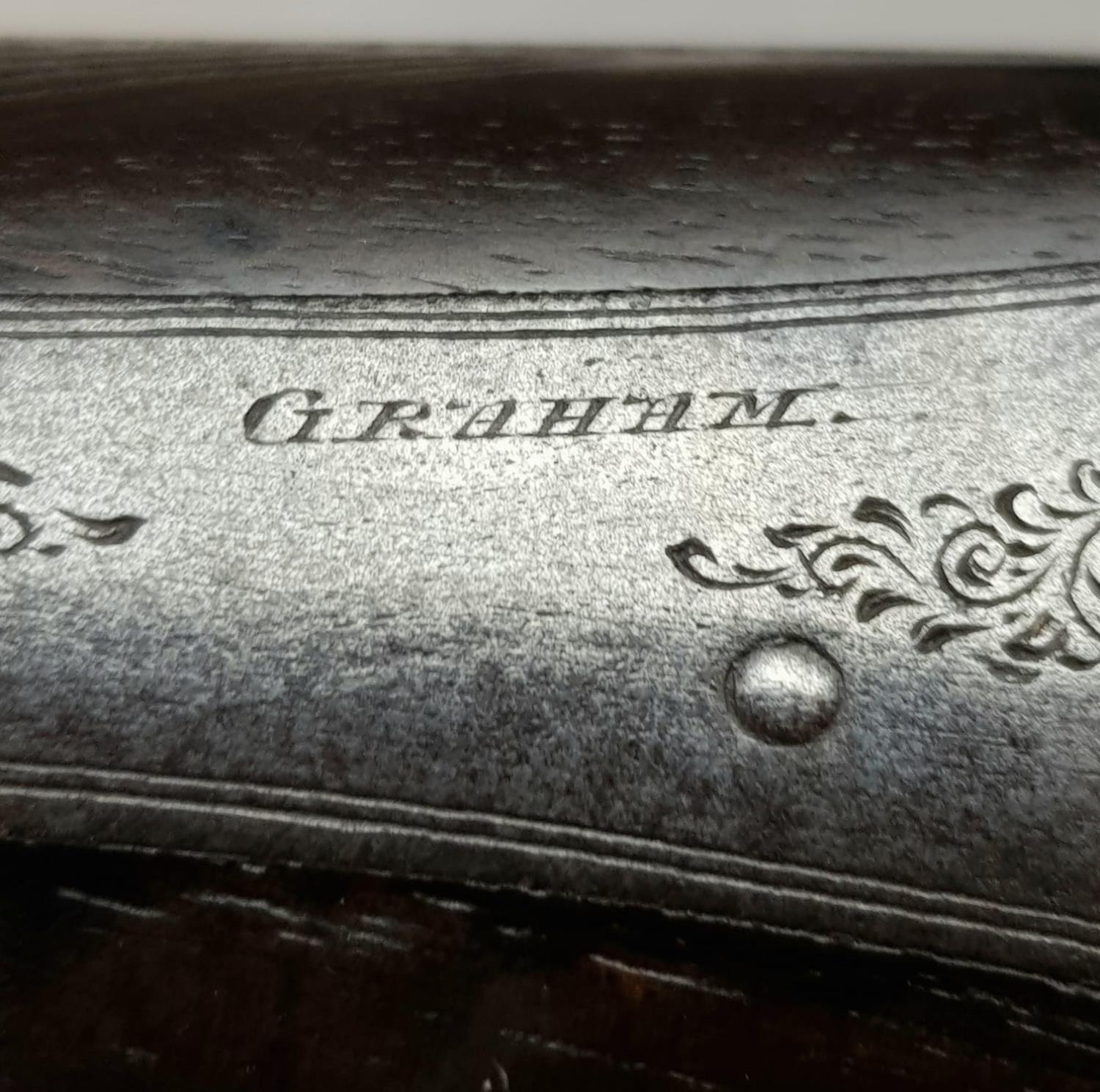 A DEACTIVATED DOUBLE BARRELLED SHOTGUN CIRCA 1860 FROM GRAHAMS OF INVERNESS . ONE HAMMER IN NEED - Image 4 of 8