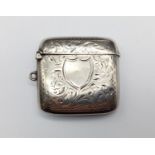 Victorian silver vesta case full hallmarks, weight 20.9g 4x4.5cm approx