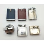 Six Vintage Lighters Including: Lunder 1000 DRP and 3 Ronsons. As found.