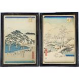 Pair of Antique Japanese signed Drawings. Original Frames, one without Glass. 28 x 40cm.