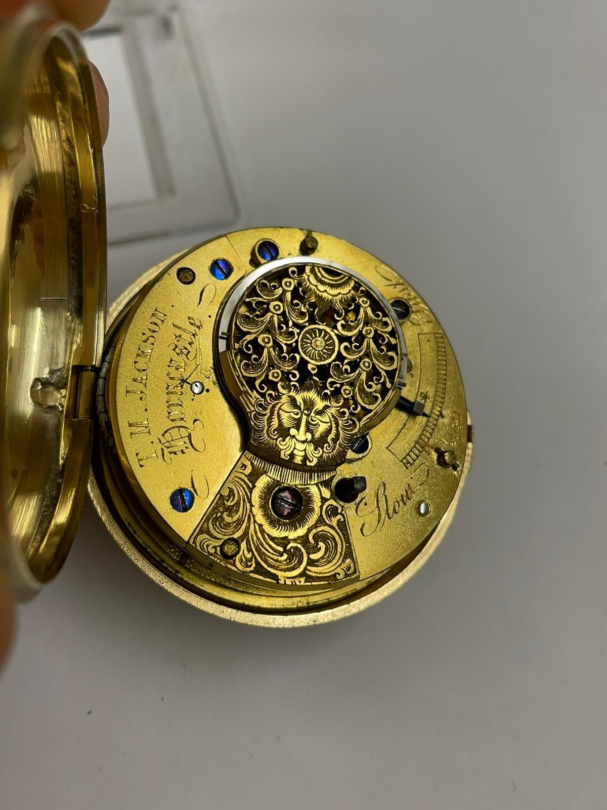 Antique very large yellow metal verge fusee pocket watch 172g Working but sold with no guarantees - Image 10 of 16