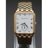 AUDEMARS PIGUET 18K GOLD WATCH WITH GOLD STRAP, SQUARE FACE AND MANUAL MOVEMENT. 26MM