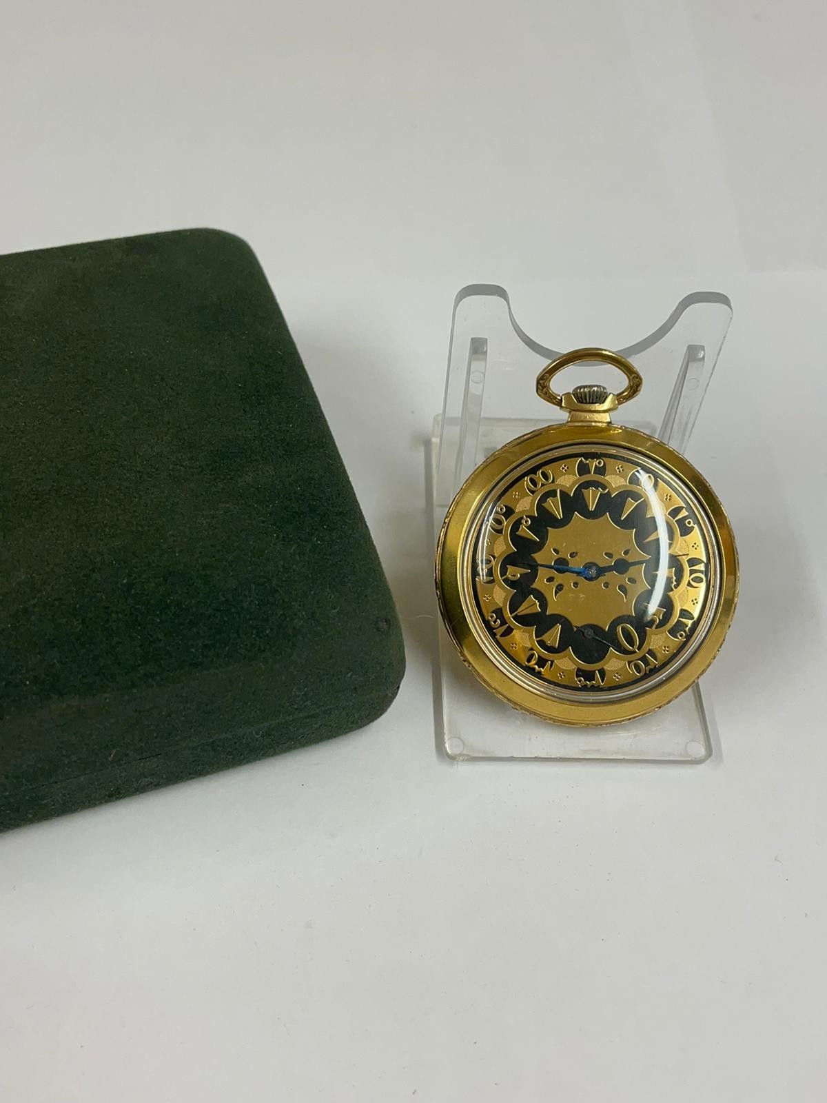 Vintage yellow metal Turkish ottoman omega pocket watch, working but sold with no guarantees - Image 6 of 10