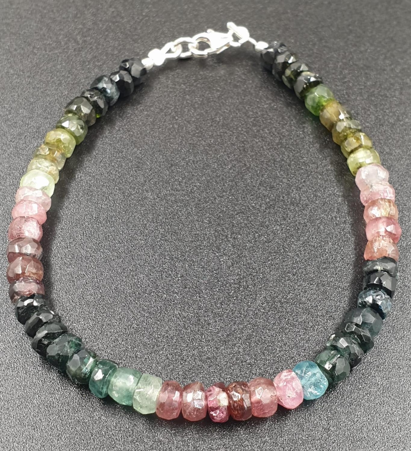 184cts Set of Multisapphire 18 inches necklace with matching bracelet - Image 9 of 11