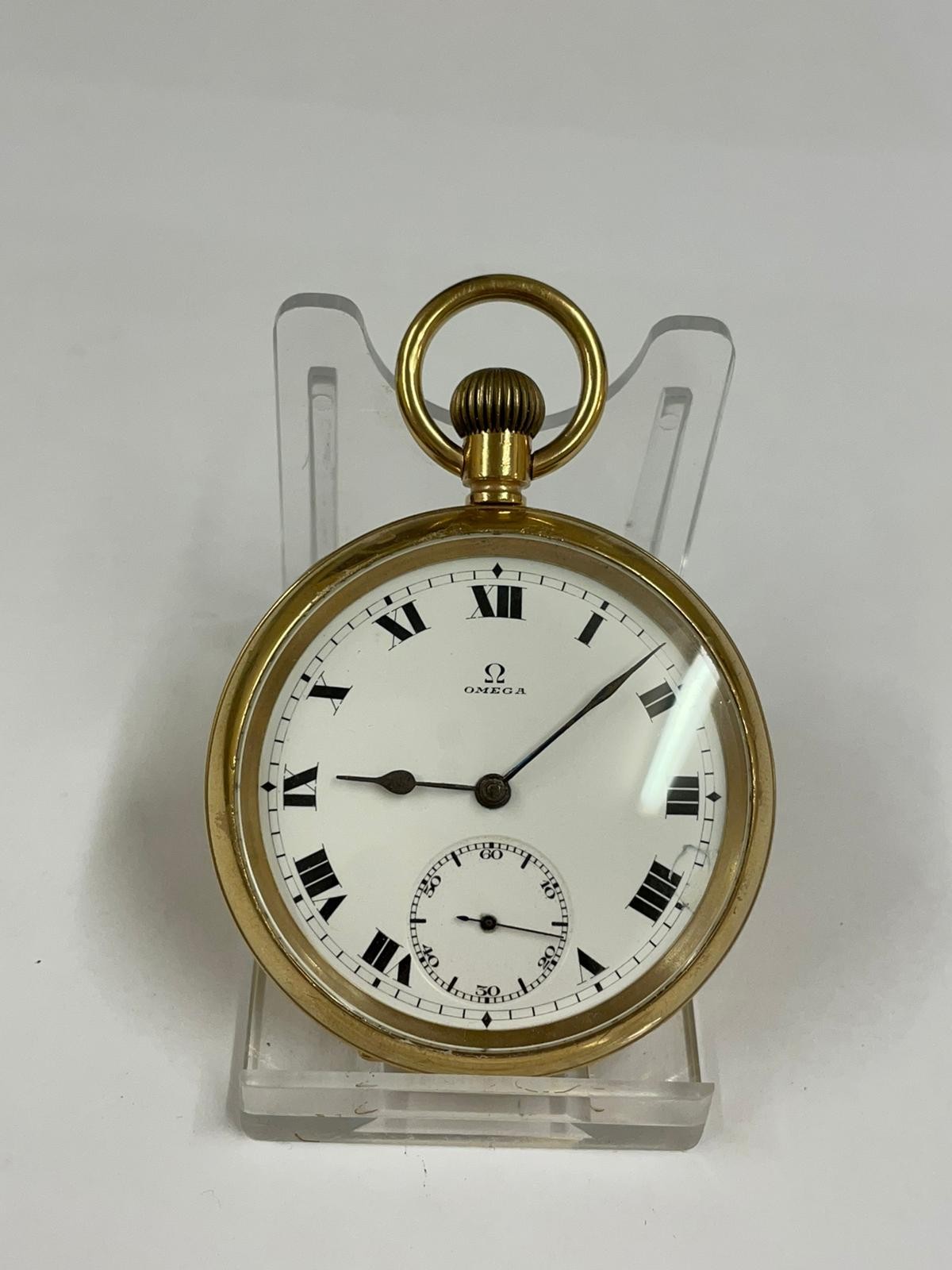 Vintage yellow metal omega pocket watch working but sold with no guarantees - Image 2 of 6