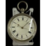 Antique large silver stop seconds chronograph pocket watch ticking but no guarantees , stop function