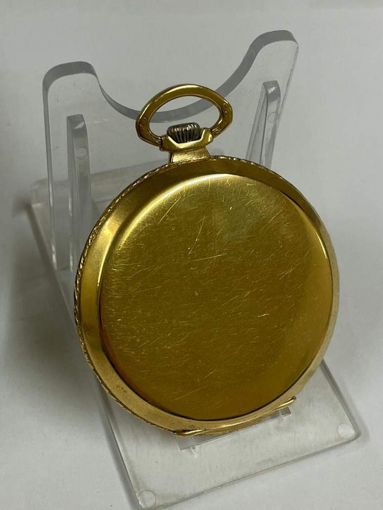 Vintage yellow metal Turkish ottoman omega pocket watch, working but sold with no guarantees - Image 4 of 10