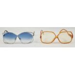 Vintage Retro Playboy and Christian Dior Glasses. A pair of cream and tortoiseshell Playboy