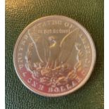 Silver 1883 USA Morgan Dollar.Rare CARSON CITY MINTAGE.Extra Fine Condition.