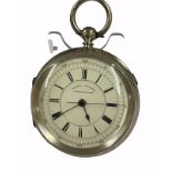 Antique Large silver stop seconds chronograph pocket watch J Harris & sons London & Manchester ,