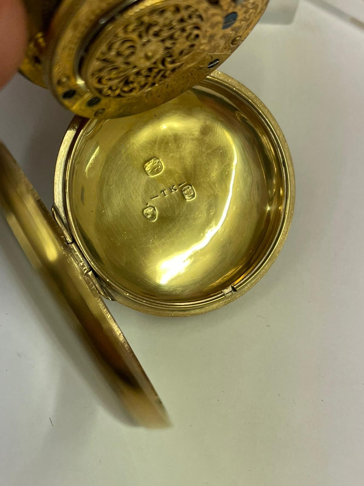 Antique gilt silver verge fusee pocket watch x2 AF no keys x1 ticks of shaken - Image 2 of 5