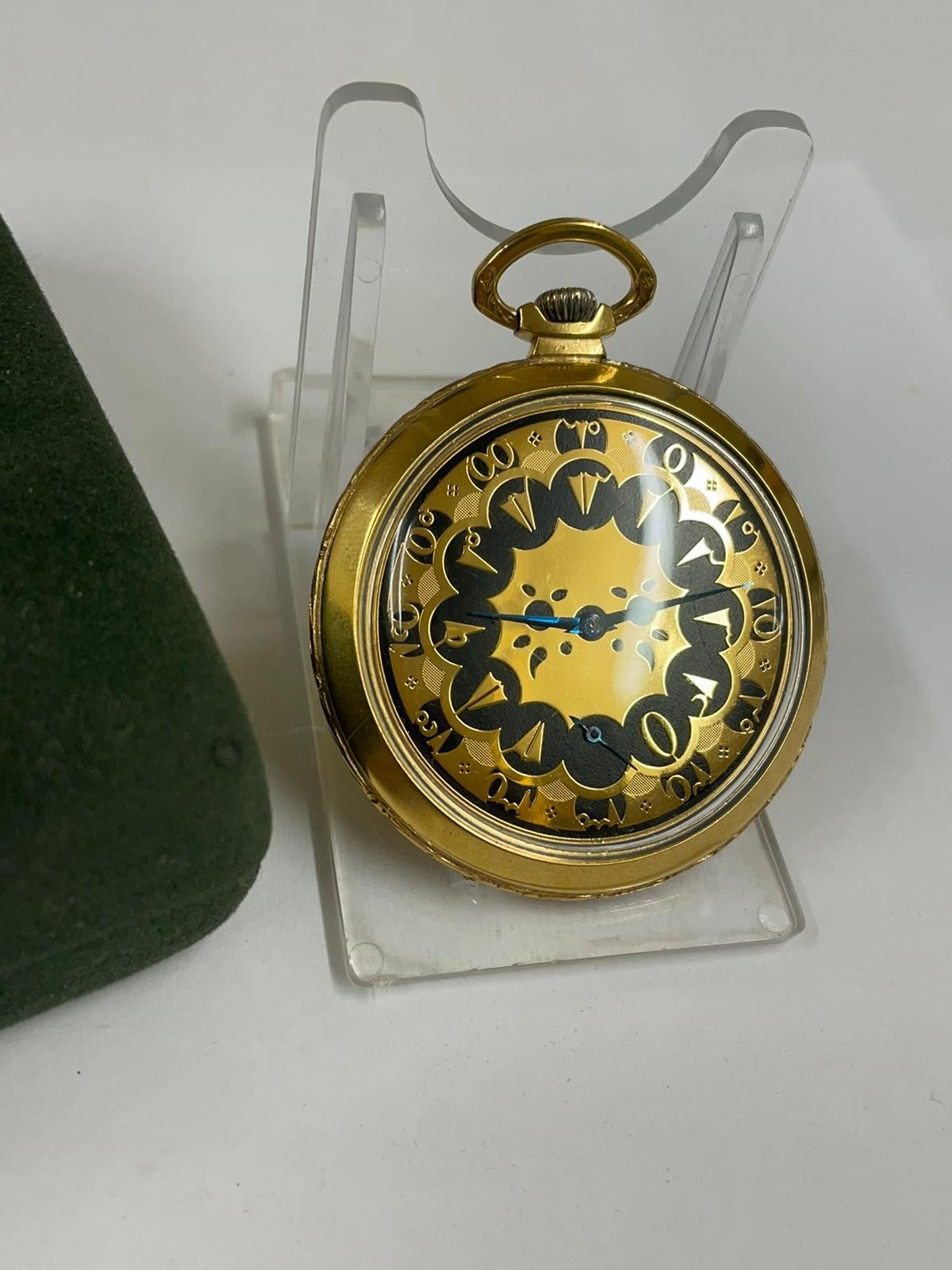 Vintage yellow metal Turkish ottoman omega pocket watch, working but sold with no guarantees - Image 8 of 10