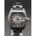 CARTIER ROADSTER STAINLESS STEEL AUTOMATIC WATCH IN VERY GOOD CONDITION. 36MM