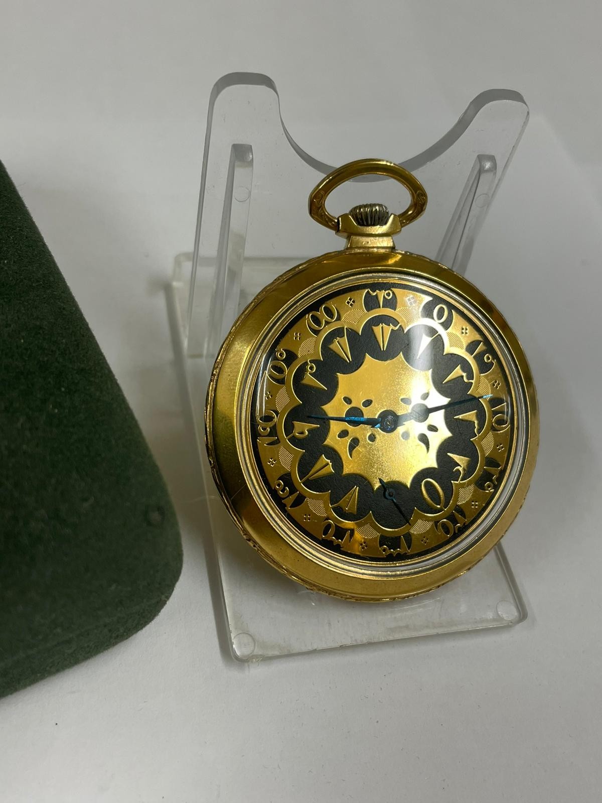 Vintage yellow metal Turkish ottoman omega pocket watch, working but sold with no guarantees - Image 7 of 10