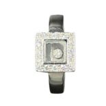 Chopard 18k white gold diamonds set square face ring, weight 11.1g and size L1/2 (RRP £3500)