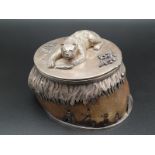 Large Russian silver and diamond horse shoe table stamp box ,made in 1892 with solid silver cast